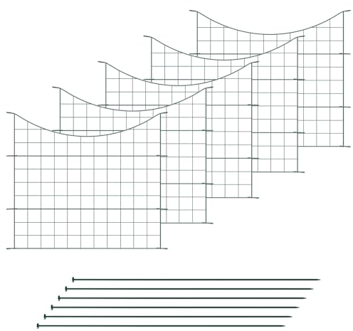 VERDOBA Teichzaun Gartenzaun Komplettset - Gartenzaun Metall 5 Zaunelemente - Zaun für den Garten, Set Unterbogen Metallzaun - Zaun für Hunde (5X Unterbogen, Grün - RAL 6005)