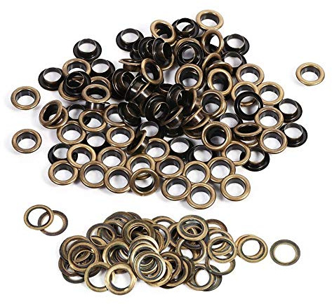 Estink Kit 100 Occhielli in Ottone 10mm con Rondelle Ferro - Occhielli per Riparazioni/Cucito/Fai da Te, per Borse/Scarpe/Teloni/Abbigliamento | Per riparazioni e fai da te, borse e scarpe, resistenti