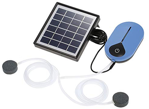 Decdeal Solar Teichbelüfter mit akku,Solarbetriebenes Luftpumpe Set Mit 3600mAH AKKU,1.5W Solarpanel Sauerstoffanreicherungspumpen für Gartenteiche
