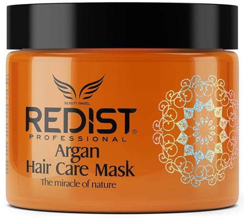 Redist Argan Hair Care Mask 500ml | Haarmaske mit Arganöl | reparierende Haarkur | Kur spendet Feuchtigkeit ohne das Haar zu beschweren | trockenes strapaziertes Haar | Haarpflege Creme mit Glanz
