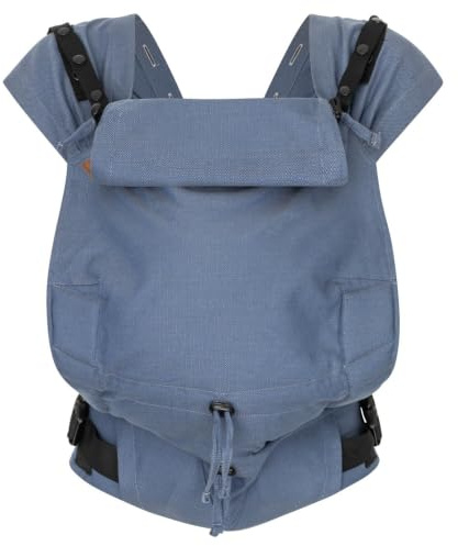 Hoppediz Primeo Babytrage ab Geburt für Neugeborene, Kreta | Ergonomische Vollschnallentrage mit auffächerbaren X-Trägern - mitwachsend von 2,5 bis 15 kg