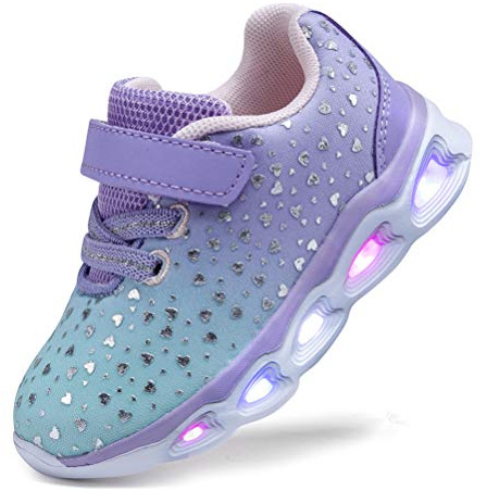 SINOSKY Toddler Girls Led Shoes Kids Light Up Sneakers (6 Toddler,Aqua)