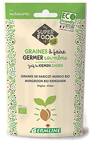 GERM'LINE - Graines À Germer Bio Haricot Mungo Soja Vert 200G - Lot De 2