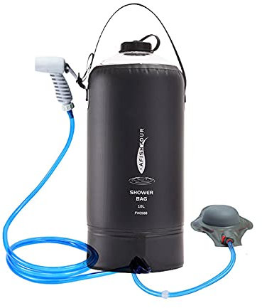 LIANYG Camping Duschbeutel 10l Aufblasbare Wassertaschen Leichte Tragbare PVC Leck-Proof Camping Bath Beutel Für Camping Wasser Lagerung Campingdusche 492 (Color : Black)