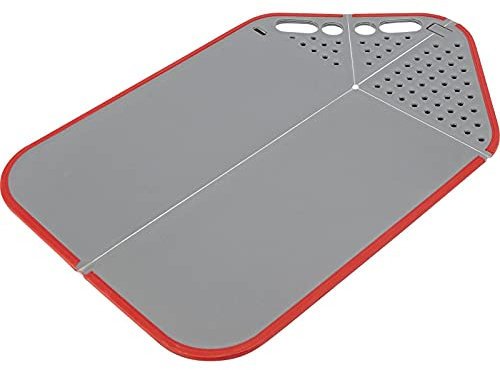 Westmark Schneidbrett, Schneiden, Schütten, Seihen, Faltbar, Kunststoff, 3 in 1, Grau/Rot, 62192270