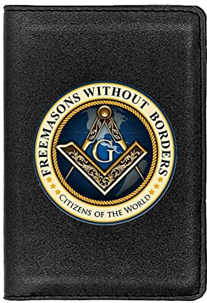 PBTMCD Freimaurer Reisepasshalter Hülle Brieftasche, Impfung ID Bank Karte AG Symbol Ledertasche Halter Combo Dokument Organizer Case, Männer Frauen Vater Ehemann Freund Geschenk,Schwarz,Style17