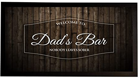 Vatertag Bar Läufer Matte Väter Holzoptik Bieretikett Home Bar Geschenkmatte