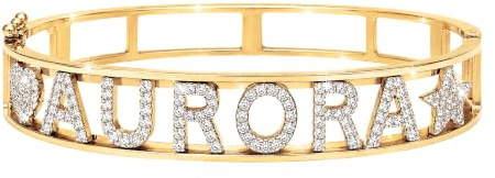 Amorili - Bracciale Personalizzato con Nome per Donna - Idee Regalo e Gioielli Personalizzati (Oro Giallo)