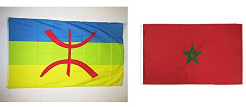 AZ FLAG Drapeau Kabylie 150x90cm - Drapeau Kabyle - Algérie berbère 90 x 150 cm - Drapeaux & DRAPEAU Maroc 150 x 90 cm