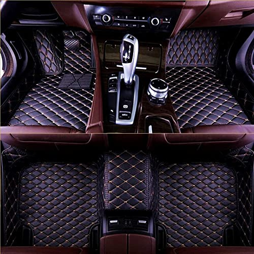 Nach Maß Auto FußMatten Passform für 99% Auto (Schwarz Gold) | für 99% Stufenheck, Schrägheck, Coupe, Kombi, Cabriolet, Großraumlimousine 2000-2026, Nach Maß gefertigt