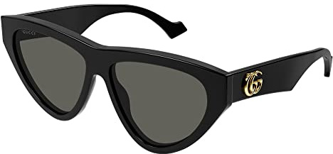 GUCCI Womens GG1333S Sunglasses, Black-Black-Grey, 58