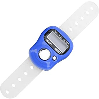 Electric Lap Counter with Resettable 5 Digit LCD Hand Tally Timer for Praying, Walking, Swimming, Biking (Dark Blue)
