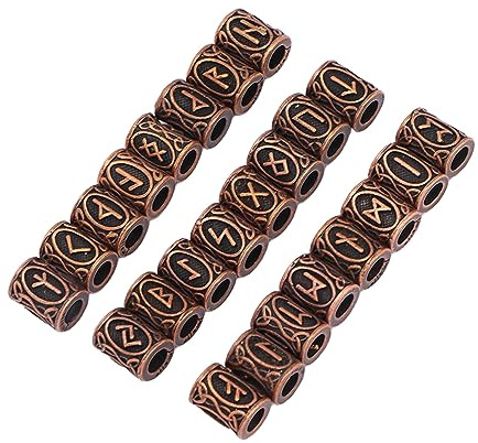 Vintage Dreadlocks Beads, Hair Beads 24 PCS Antique Copper Hair Beads Vintage Large Hole Metal Braiding Tube Beads Hair Beads for Braids Dreadlock Beads for DIY Jewelry Hair Decoration