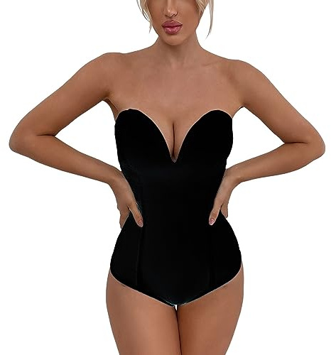 Sllowwa Corsetti in pizzo Top per Donne Trainer Fat Burner Donna Overbust Sweetheart Body Push-up Cintura Vita Trainer 2023 Cincher Corsetto Shaper Bustier Top, Nero , M