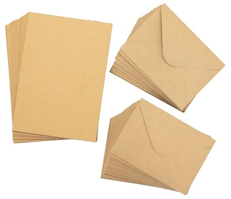Crafter's Companion - Lot de 100 cartes et enveloppes kraft A6 - Comprend 50 cartes vierges et 50 enveloppes assorties - Idéal pour une variété d'occasions