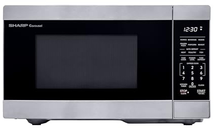 SHARP Countertop Microwave Oven with Removable 10.6 Carousel Turntable, 900 Watt, 0.9 Cubic Feet, Stainless Steel