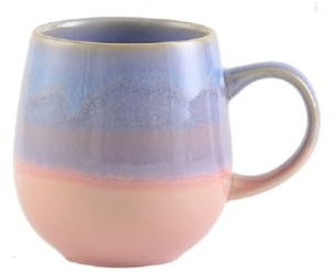 YDoLimmer 470ml Große Kapazität Kaffeetasse Becher Mit Griff Teetasse Kakaobecher Cappuccinotasse Home Office Geschenk (Lila+Rosa)