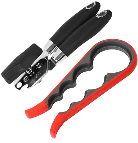 Dachiy 2 Piezas Kit De Abrelatas Abridor De Botellas, Abrelatas Profesional Manual, Abridor Botellas 4 En 1 Y 5 En 1 Abridor Latas, Multifunción, Para Ancianos Y Manos Débiles Y Sufridores De Artritis