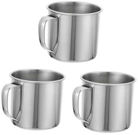 DECHOUS 3pièces Tasse Garçon Fille Acier Inoxydable Avec Poignée Légère Et Résistante Pour Maison École Et Sorties