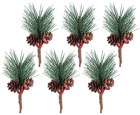 Zerodeko 20St weihnachtsdeko Beerenpflücker Krippendekoration gefälschte rote Beeren Girlande Kerzenhalter kleine Kiefern Weihnachtsblumenkranz Mini Leuchter künstliche schmücken