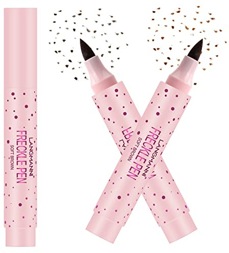 2 Pièces Stylo de Tache Rousseur, Imperméable Longue Durée Freckles Pen, Simulation Naturelle Fausses Taches de Rousseur Outil de Maquillage pour Femmes Filles Dames (01#Marron Doux+02#Marron Foncé)