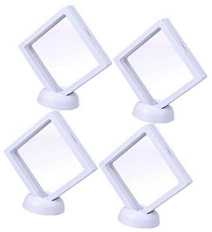 WATIIFUFU 8stücke Teiliges Schmuck Display Weiß Pe-folie Schwebender Transparenter Schmuckständer Schmuckboxen Plus Runde Sockel Für Laden Tisch Vitrine Langlebig Praktisch