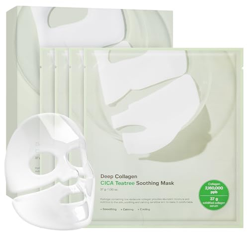 SUNGBOON EDITOR Deep Collagen CICA Tea Tree Overnight Mask | Acne Mask for Redness & Soothing | 2,160,000PPB Collagen + Tea Tree + Centella | Korean Skincare, 4ea | Gifts for Women
