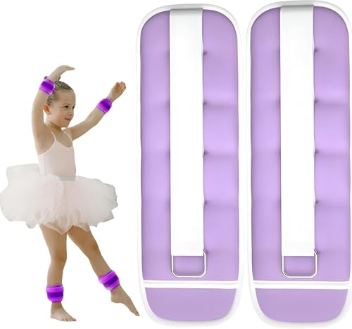 LEXICAMHS Polsini con Pesi 2 Pezzi, Set Pesi Regolabili per Caviglia, Polsini con Pesi per Piede/Polso, Adatti per Principianti e Bambini che Ballano Esercizi, Jogging,Viola (0.5, Chilogrammi)