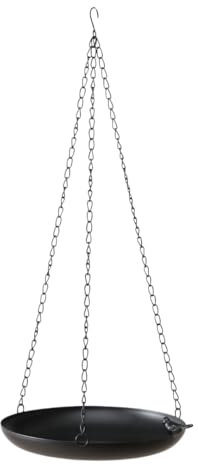 TOPANBIETER 999 Vogelstation - aus Metall - wetterfest und frostbeständig - ideal für Wildvögel - Futterschale - schwarz