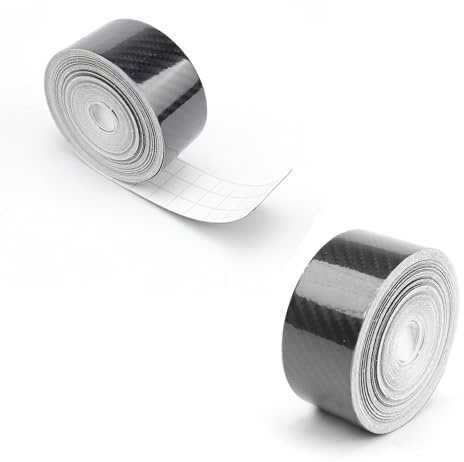 SHENGYIG 5D Klebefolie Auto Außen, 2 Rollen Carbon Folie Selbstklebend, 3 cm x 10 m, Autofolie, Kohlefaser Autoaufkleber, Klebefolie Schwarz Matt für Autos, Computer, Möbel