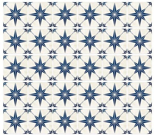 DKDDSSS 30 Pcs Kitchen Bathroom Tile Stickers, Stars Stick on Tiles, Vinyl Self Adhesive Wall Tiles (15cm x 15cm, 6x6 Inches)