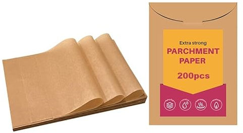 Lot de 200 feuilles de papier sulfurisé, anti-graisse, papier sulfurisé pour la pâtisserie, le four – Feuilles non blanchies antiadhésives et non blanchies, 40 x 60 cm