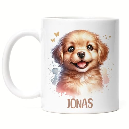 Kiddle-Design Kindertasse mit Namen Personalisiert, Personalisierte Tasse Kinder mit Waschbär, Namenstasse Waschbärtasse, Kinderbecher als Geschenk zur Taufe, Geburt Weihnachten - Emaille Tasse