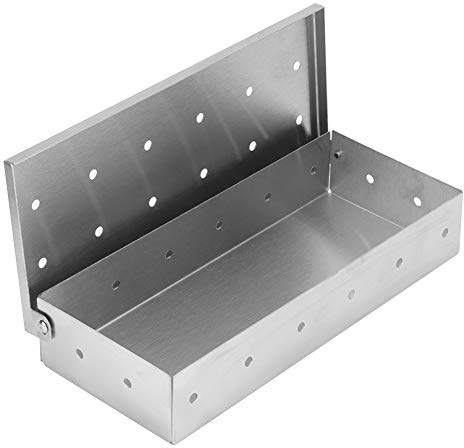 Gsycle Edelstahlgrill -Raucherbox, Wiederverwendbare tragbare Holzchipbox für Gasgrill -Raucherschale für Holzkohle und Gasgrills