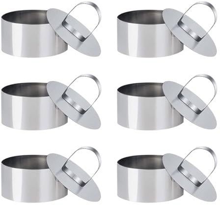 DIEKE 6 anelli in acciaio inox per torte, pasticceria, mousse, dessert, adatti per prodotti da forno