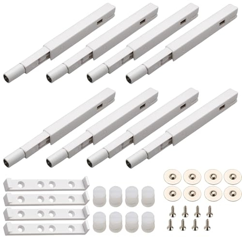 8 Stück Push to Open Türöffner, Drucktüröffner Schrank, Modernes Design für Küchenschränke und Schubladen, Easy Installations-Set, Länge 125 mm