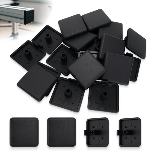 25 pièces 40x40 Capuchons de Protection profilé alu Plastique, Bouchons d'extrémité Tube carré Noir, Bouchon de Profil pour profilé alu, Durable résistant à l'humidité Facile à Installer