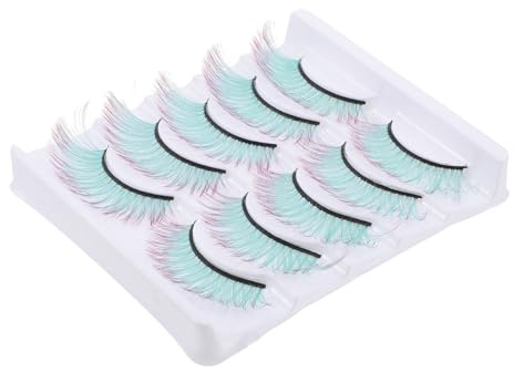 ERINGOGO 5 paires Faux Cils Colorés Effet Dégradé et Confortable pour Cosplay Fêtes Maquillage