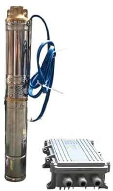 Pompe de puits submersible Pompe à eau centrifuge submersible solaire de 3 pouces, pompe à eau solaire à économie d'énergie for puits profonds(3SPC7.5-78-D120-1500)