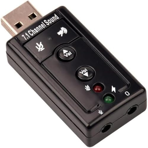 Tarjeta de sonido USB 2.0 7.1 3D, adaptador de audio externo, función de control de volumen, micrófono, color negro, para ordenador, tablet, PC, portátil