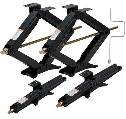 Heavy-Duty RV Stabilizer Scissor Jacks 2-Pack, 7500 LBS Capacity Each, Adjustable 4 to 24 Lift with Crank Handle for Travel Trailers, RVs & Campers