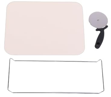 Generic Pierre à Pizza, Pierre de Cuisson Rectangulaire en Cordiérite pour Pizzas à Croûte Croustillante avec en Acier Inoxydable, pour Four électrique et Grill