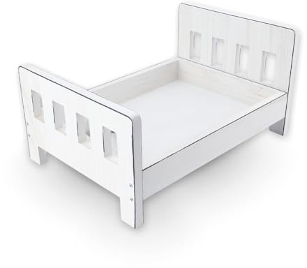 DICOSMETIC 1Pc Newborn Photography Props Bed Polyethylene Rustic Mini Bed 11.02x15.16x2.05 Inch White Vintage Baby Photoshoot Props Posing Photography Accessories