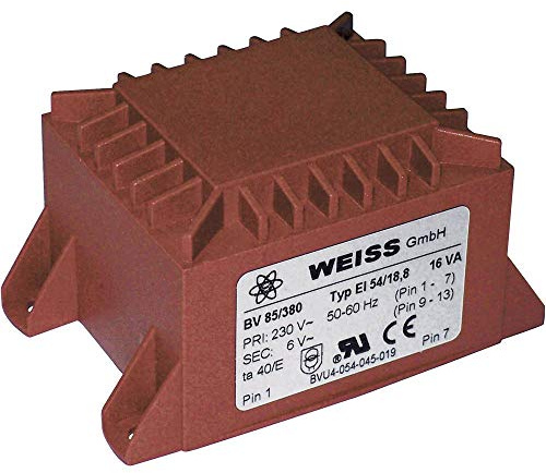 Weiss Elektrotechnik 85/384 Transformator für Leiterplatten 1x230V 1x18V/AC 16VA 889mA