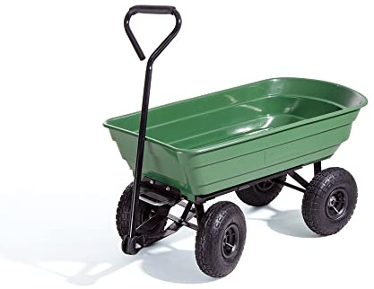 VERDELOOK | Carrello Ribaltabile, Portata 250 kg, 110x100x53 cm, Verde, Carrello Multiuso, per Giardinaggio, Edilizia, Magazzini