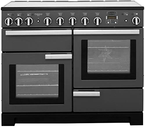 Rangemaster Professional Deluxe PDL110EIWH/C 110cm wide Electric Range Cooker with Induction Hob - White/Chrome - A/A Rated