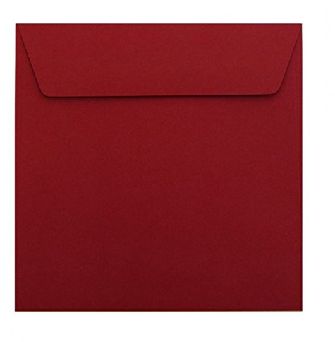 Paper24 25 Quadratische Briefumschläge - Bordeaux - 220 x 220 mm 22 x 22 cm - selbstklebend mit Abziehstreifen - 120 g/m²