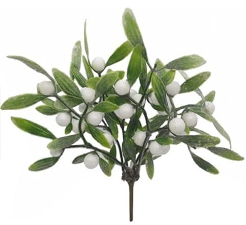 30cm Artificial Mistletoe with Berries Bush Christmas Decoration