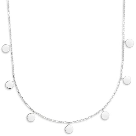 XENOX® Plättchen Halskette - Damen Halskette aus hochwertigem 925/- Sterlingsilber