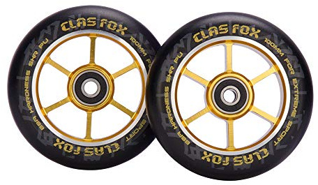 CLAS FOX Pro Stunt Scooter Rollen Roller Räder Wheels 100mm EIN Paar mit ABEC-9 Kugellager CNC Metallkern